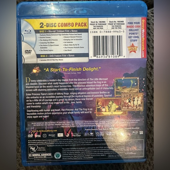 BLU-RAY DVD | Disney’s The Princess & The Frog Pre-Owned - Picture 2 of 3